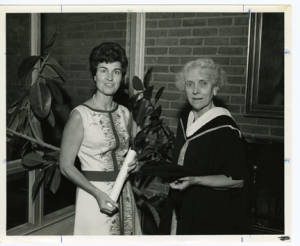 Mrs. Williams and Mrs. Flippen at Commencement, 1972